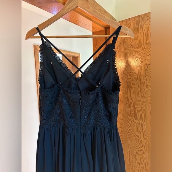 Azazie Shanna Bridesmaid Dress Dark Navy. EUC. Worn once. - Picture 6 of 8